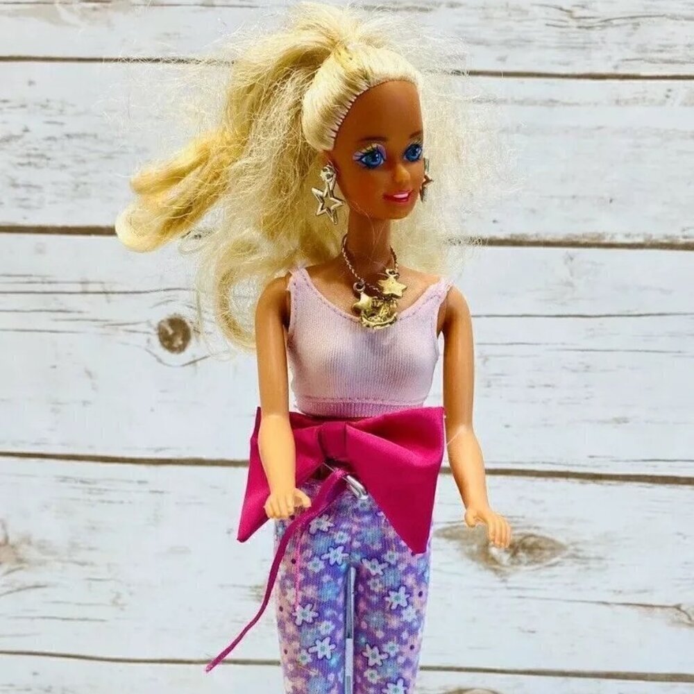 MATTEL BARBIE Doll Long Blonde Hair Blue Eyes Two Piece 12" Tall Used